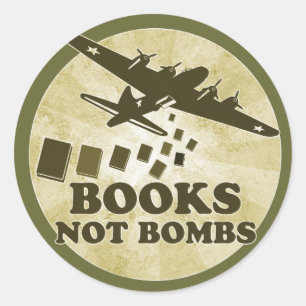 Books not Bombs Classic Round Sticker