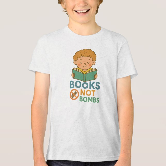 Books Not Bombs Tri-Blend Shirt (Front)