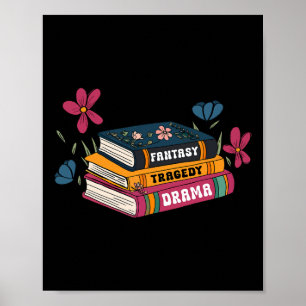 Books Of Emotion Fantasy Tragedy Drama Design Poster