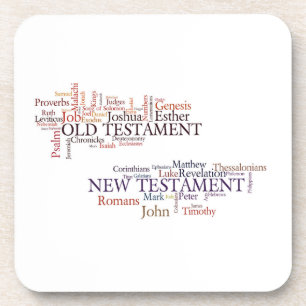 Books of the Bible Hard plastic coaster