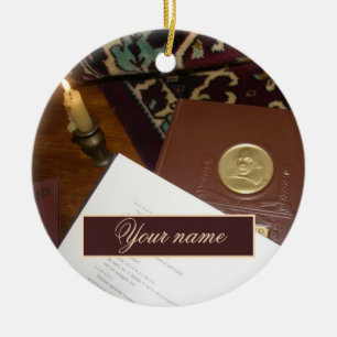 Books of the last century ceramic tree decoration