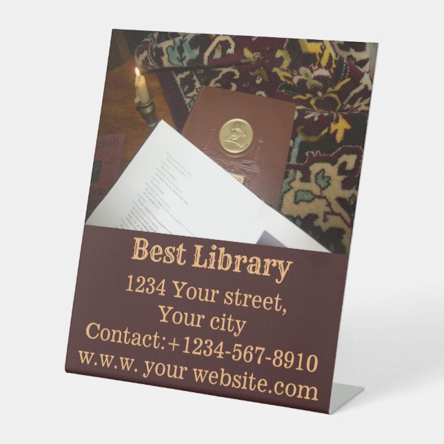 Books of the last century pedestal sign (Front)