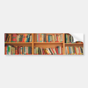Books on Bookshelf Background Bumper Sticker