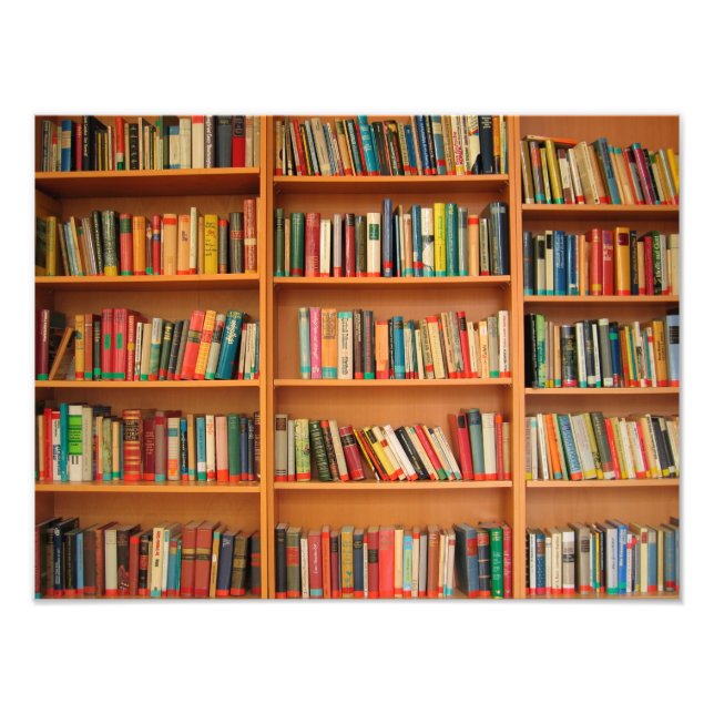 Books on Bookshelf Background Photo Print (Front)