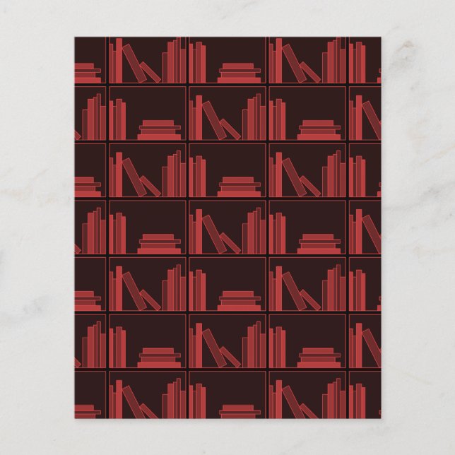 Books on Shelf. Dark Red. (Front)