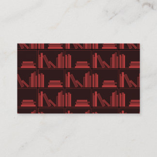 Books on Shelf. Dark Red. Business Card