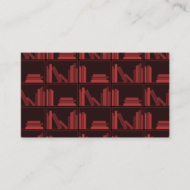 Books on Shelf. Dark Red. Business Card (Front)