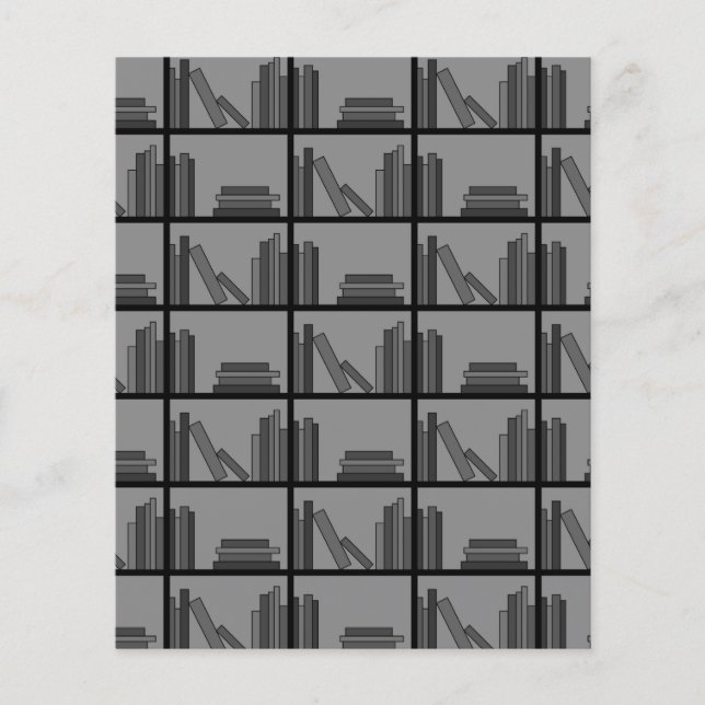 Books on Shelf. Grey and Black. (Front)