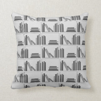 Books on Shelf. Monochrome. Cushion