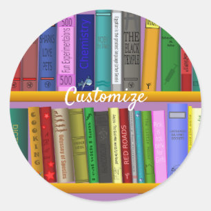 Books on Shelves Thunder_Cove Classic Round Sticker