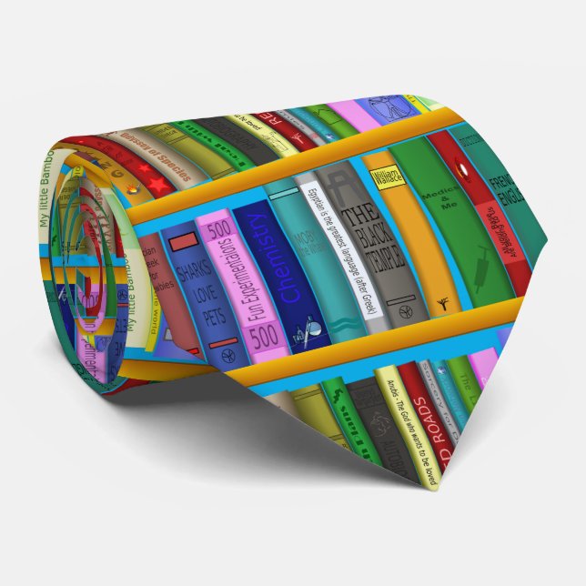 Books on Shelves Thunder_Cove Tie (Rolled)