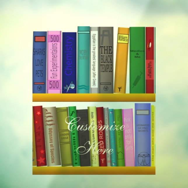 Books on Shelves Thunder_Cove  Window Cling (Sheet 3)