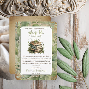 Books Our Next Chapter Begins Baby Shower Thank You Card