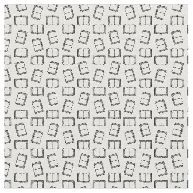 Books Pattern Design Reading Theme CUSTOM BG COLOR Fabric (Close Up)