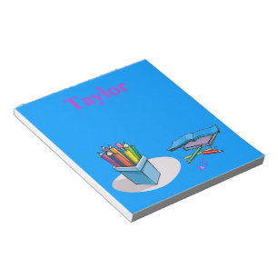 Books & Pencils Customisable Notepad