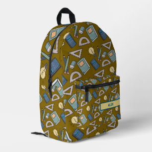 Books, Protractors, Notebooks and Ideas Printed Backpack
