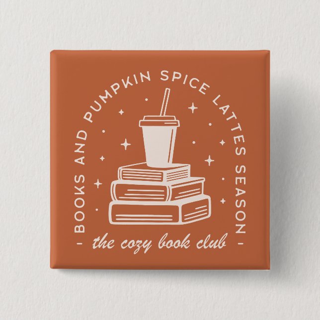 Books & Pumpkin Spice Season 15 Cm Square Badge (Front)