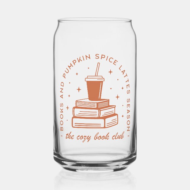Books & Pumpkin Spice Season Can Glass (Front)
