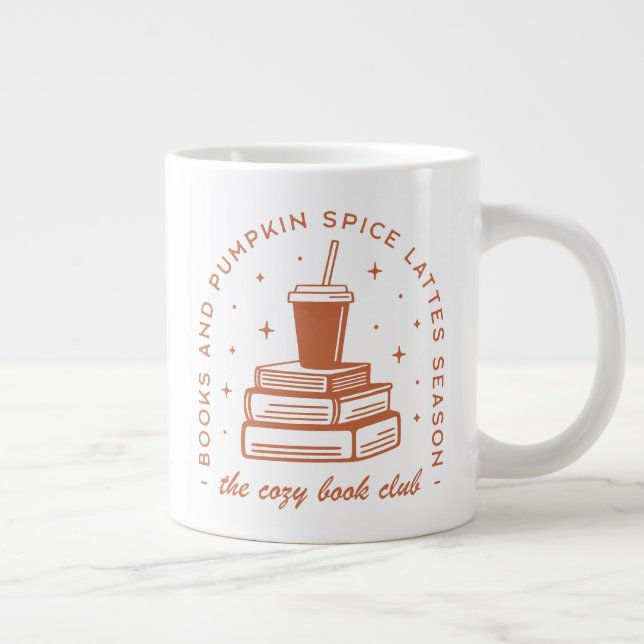 Books & Pumpkin Spice Season Large Coffee Mug (Right)