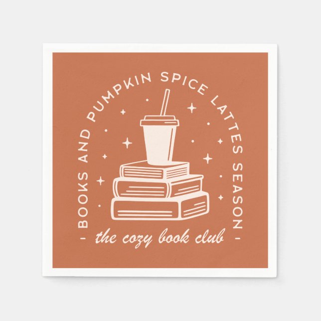 Books & Pumpkin Spice Season Napkin (Front)