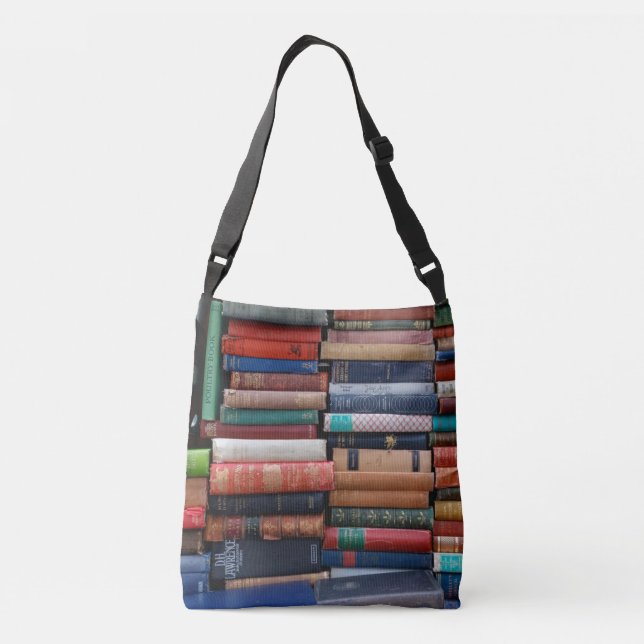 Books Read Love Old Books Crossbody Bag (Back)