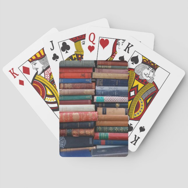 Books Read Love Old Books Playing Cards (Back)