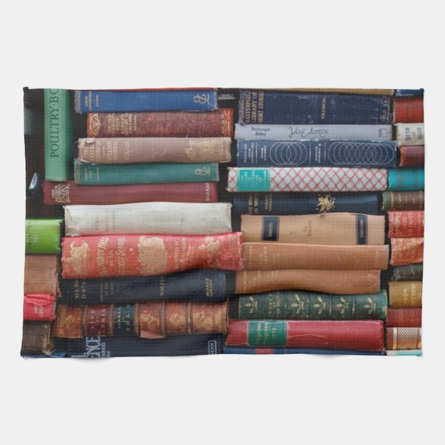Books Read Love Old Books Tea Towel (Horizontal)