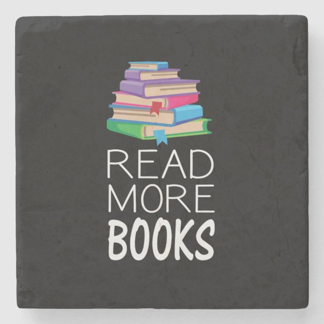 Books - Read More Books Stone Coaster (Front)