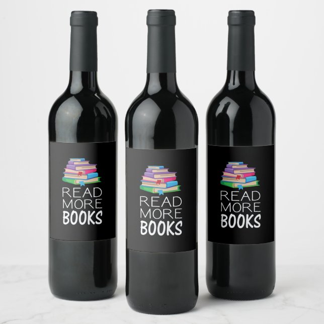 Books - Read More Books Wine Label (Bottles)