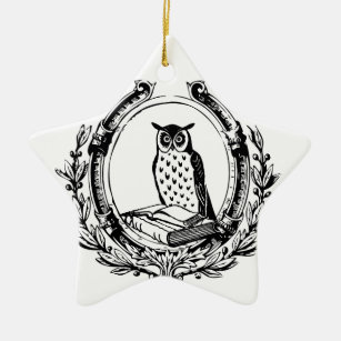 Books Reader Owl Ornament