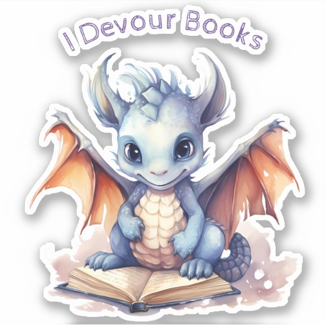  *~* Books Reading Baby Dragon  - AP88 I DEVOUR (Front)