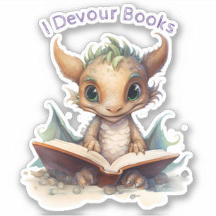 *~* Books Reading Baby Dragon  - I DEVOUR AP88