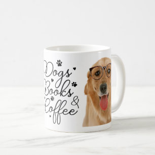 Books Reading Coffee Puppy Dog Golden Retriever Mug