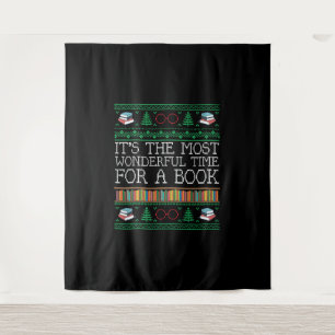 Books Reading Librarian Book Lovers Ugly Christmas Tapestry