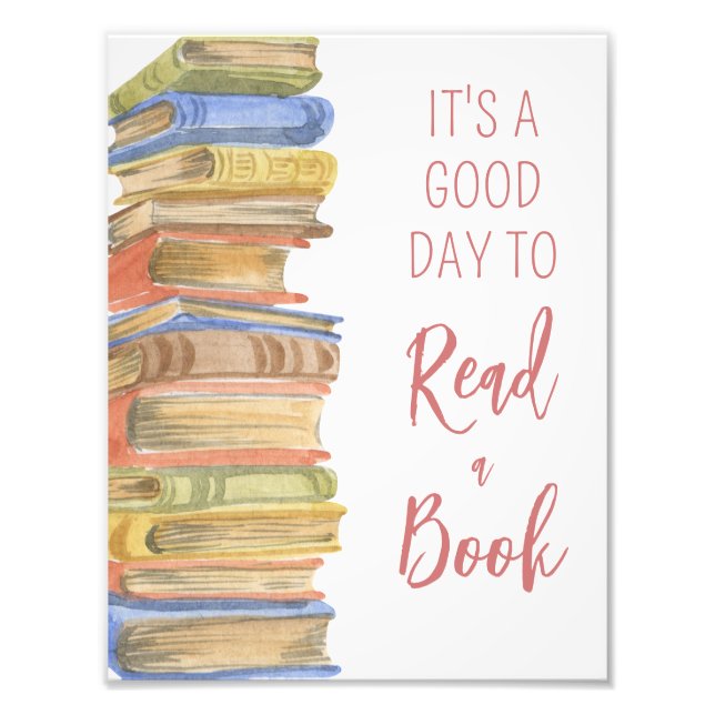 Books Reading Theme Photo Print (Front)