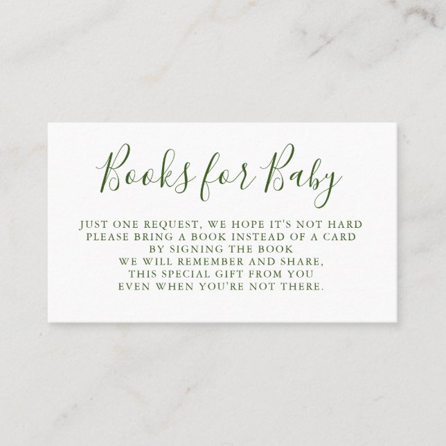 Books Request | Baby Shower Invitation Insert (Front)