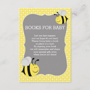 Books Request Mummy to Bee Baby Shower Enclosure Card
