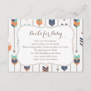 Books Request Tribal Arrows Navy Orange Teal Enclosure Card