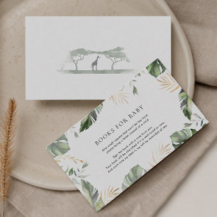 Books Request Tropical Palm Safari Baby Shower Enclosure Card
