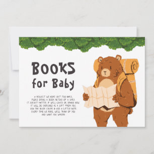 Books Request Woodland Bear Adventure Baby Shower Invitation
