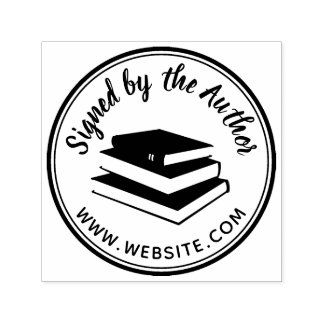 Books Round Personalised Signed by Author Writers Self-inking Stamp