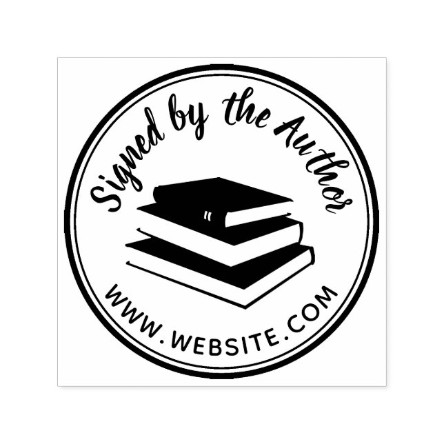 Books Round Personalised Signed by Author Writers Self-inking Stamp (Design)