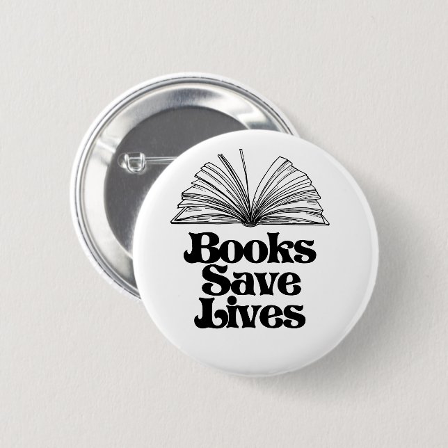 Books Save Lives 6 Cm Round Badge (Front & Back)