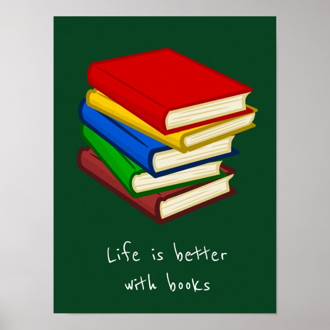 Books slogan classroom or library kid's room poster (Front)