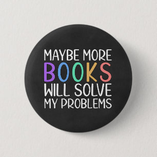 Books Solve Problems 6 Cm Round Badge