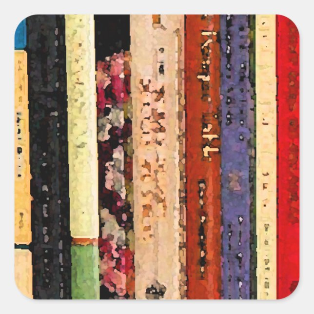 Books Square Sticker (Front)