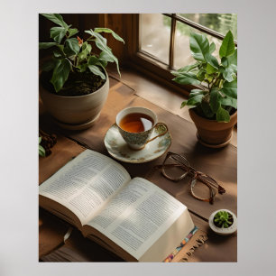 Books & Tea Club   Cosy Aesthetic for Book Lovers  Poster