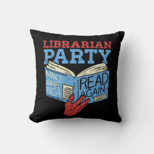 Books - The Librarian Party Book Lover Gift Cushion