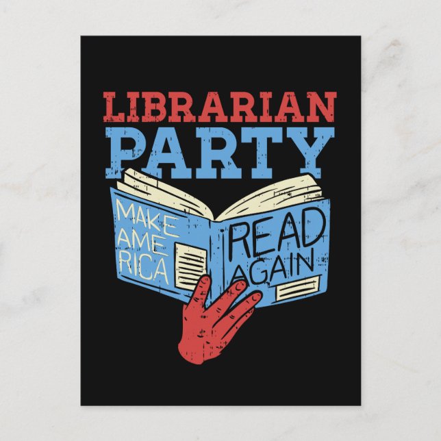 Books - The Librarian Party Book Lover Gift Postcard (Front)