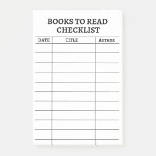 Books To Read Checklist Modern Post-It Notes